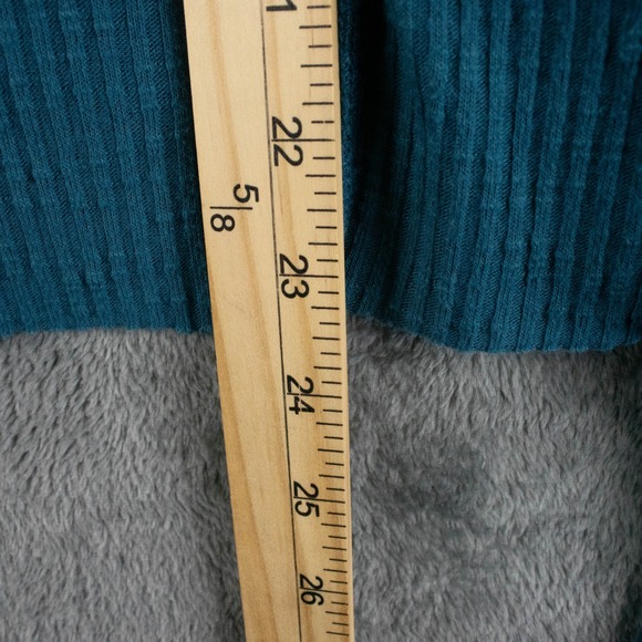 Cato Womens 18/20W‎ Ruched Drawstring Top Plus Size Ribbed Knit Teal V-Neck - Picture 7 of 8